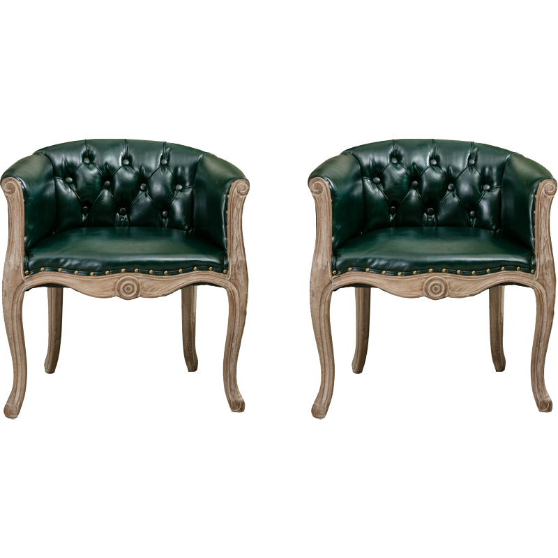 Modern Style Arm Chair Wood Solid Back Dining Accent Chair for Kitchen