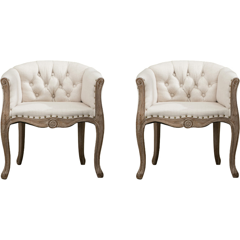 Modern Style Arm Chair Wood Solid Back Dining Accent Chair for Kitchen