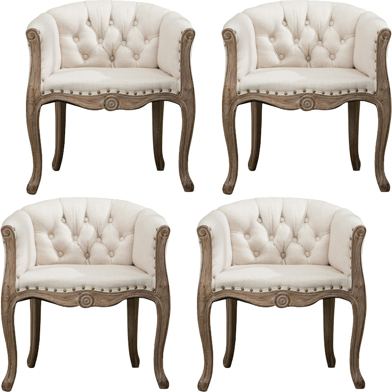 Modern Style Arm Chair Wood Solid Back Dining Accent Chair for Kitchen
