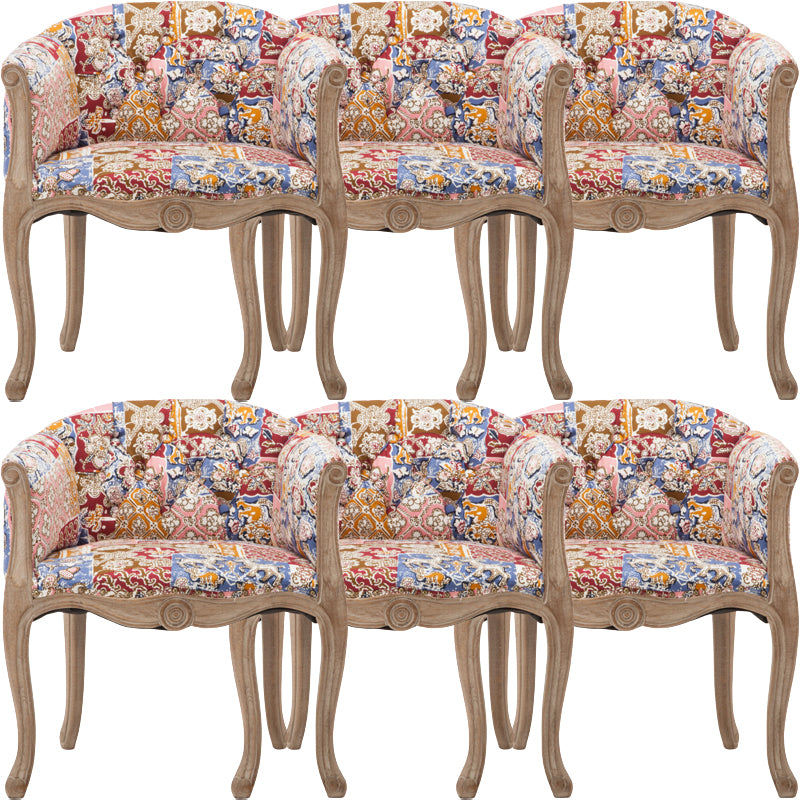 Modern Style Arm Chair Wood Solid Back Dining Accent Chair for Kitchen