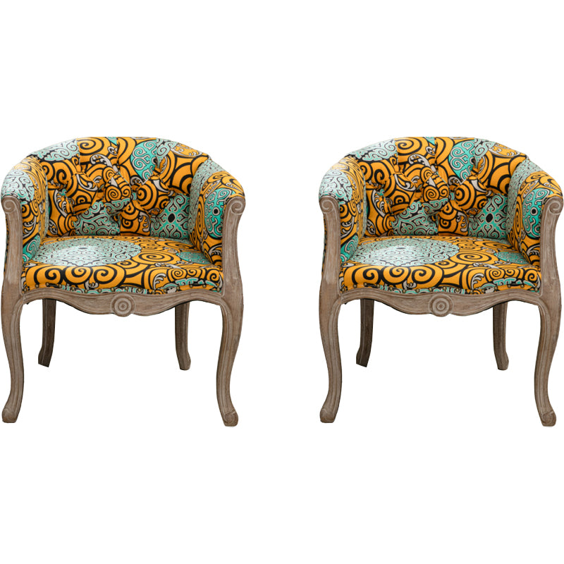 Modern Style Arm Chair Wood Solid Back Dining Accent Chair for Kitchen