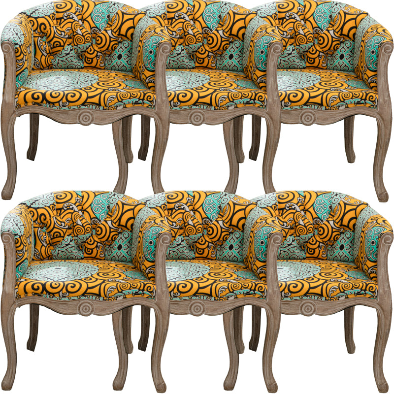 Modern Style Arm Chair Wood Solid Back Dining Accent Chair for Kitchen