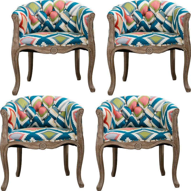 Modern Style Arm Chair Wood Solid Back Dining Accent Chair for Kitchen