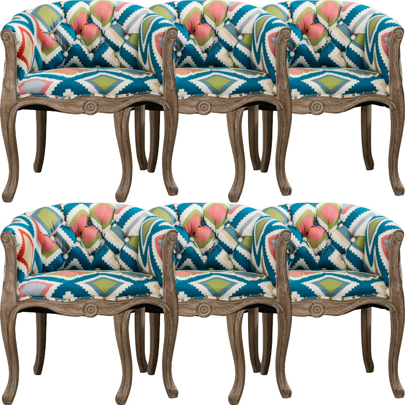 Modern Style Arm Chair Wood Solid Back Dining Accent Chair for Kitchen