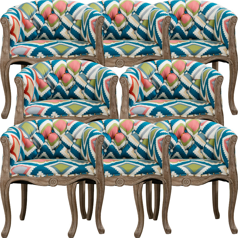 Modern Style Arm Chair Wood Solid Back Dining Accent Chair for Kitchen
