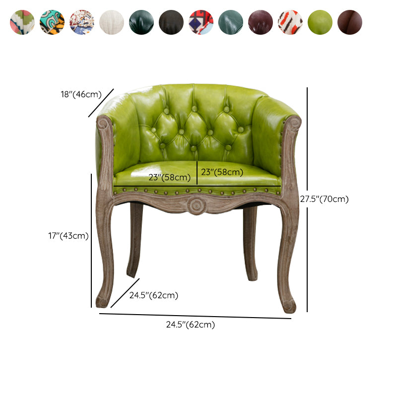 Modern Style Arm Chair Wood Solid Back Dining Accent Chair for Kitchen