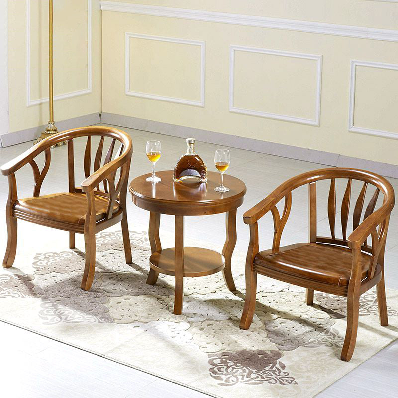 Modern Simple Arm Chair Wooden Frame Arm Dining Chair for Dining Room