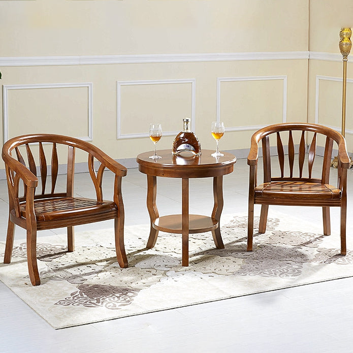 Modern Simple Arm Chair Wooden Frame Arm Dining Chair for Dining Room