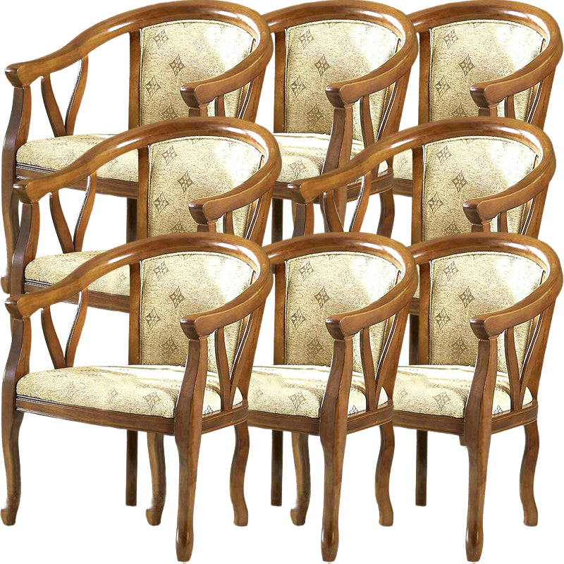 Modern Simple Arm Chair Wooden Frame Arm Dining Chair for Dining Room
