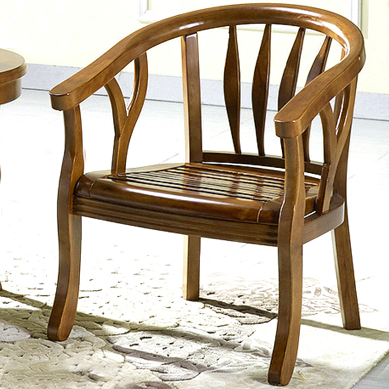 Modern Simple Arm Chair Wooden Frame Arm Dining Chair for Dining Room