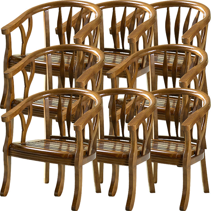 Modern Simple Arm Chair Wooden Frame Arm Dining Chair for Dining Room
