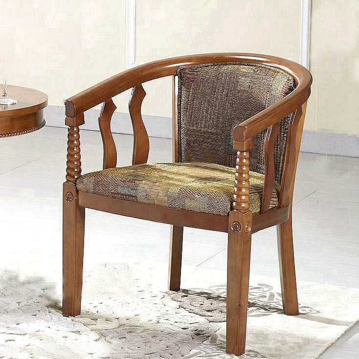 Modern Simple Arm Chair Wooden Frame Arm Dining Chair for Dining Room