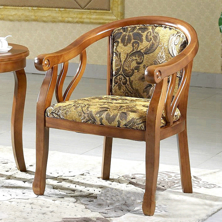 Modern Simple Arm Chair Wooden Frame Arm Dining Chair for Dining Room