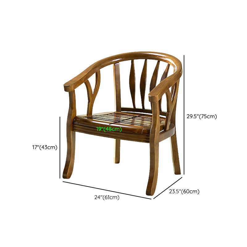 Modern Simple Arm Chair Wooden Frame Arm Dining Chair for Dining Room