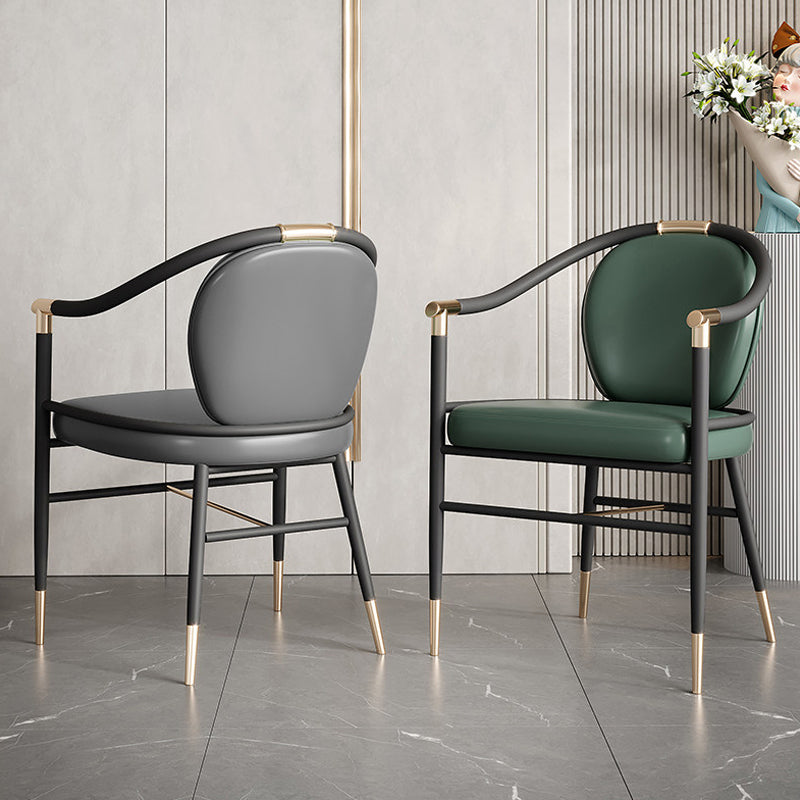 Contemporary Style Arm Chair Metal Dining Room Chair for Home