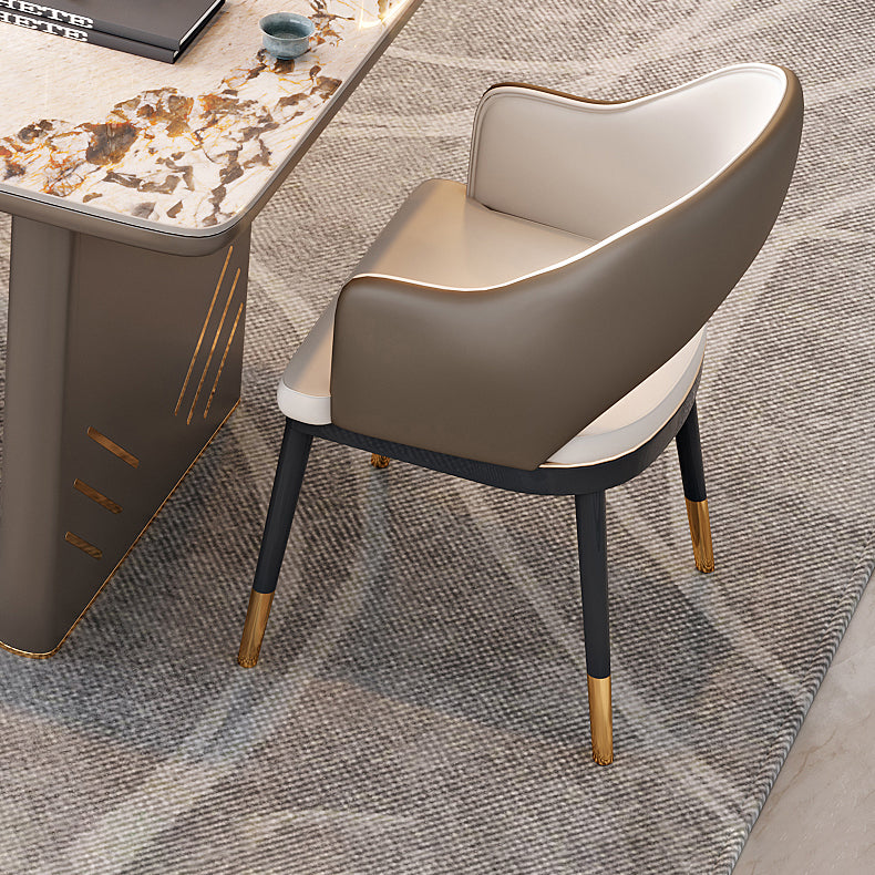 Contemporary Style Arm Chair Metal Dining Room Chair for Home