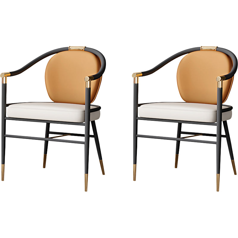 Contemporary Style Arm Chair Metal Dining Room Chair for Home