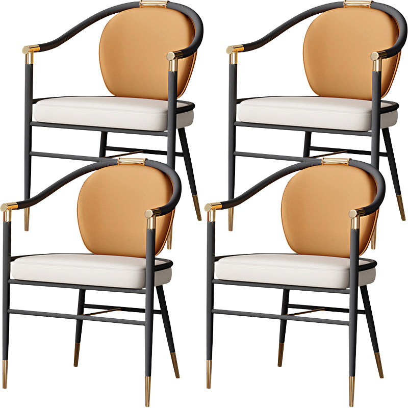Contemporary Style Arm Chair Metal Dining Room Chair for Home