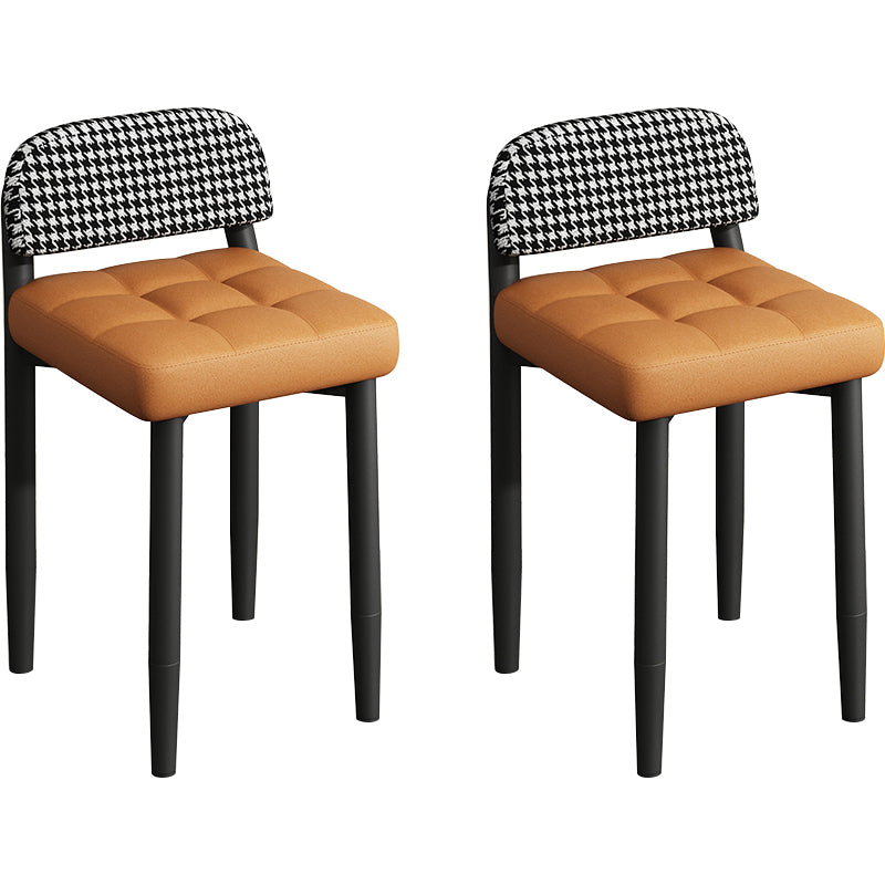 Modern Armless Backrest Cushion Chair with Metal Legs for Dining Room