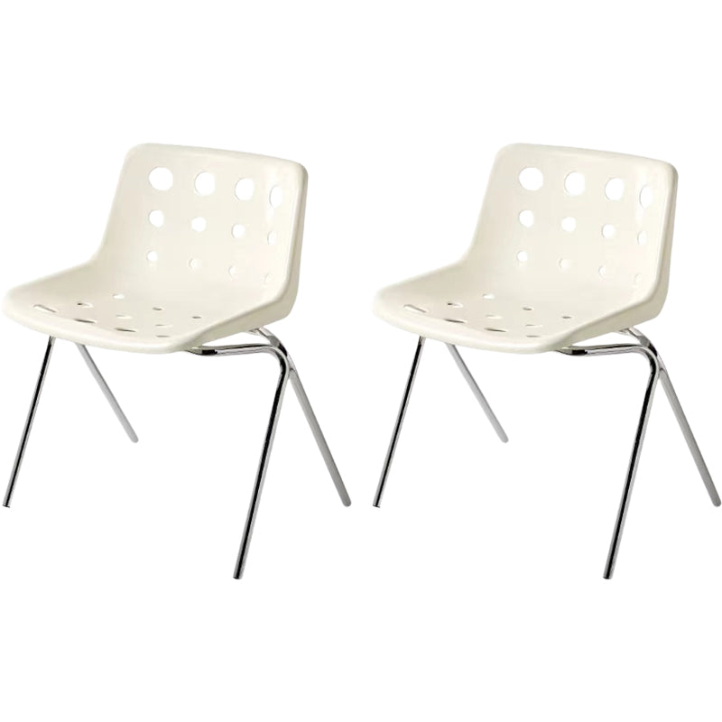 Modern Armless Backrest Acrylic Chair with Metal Legs for Dining Room