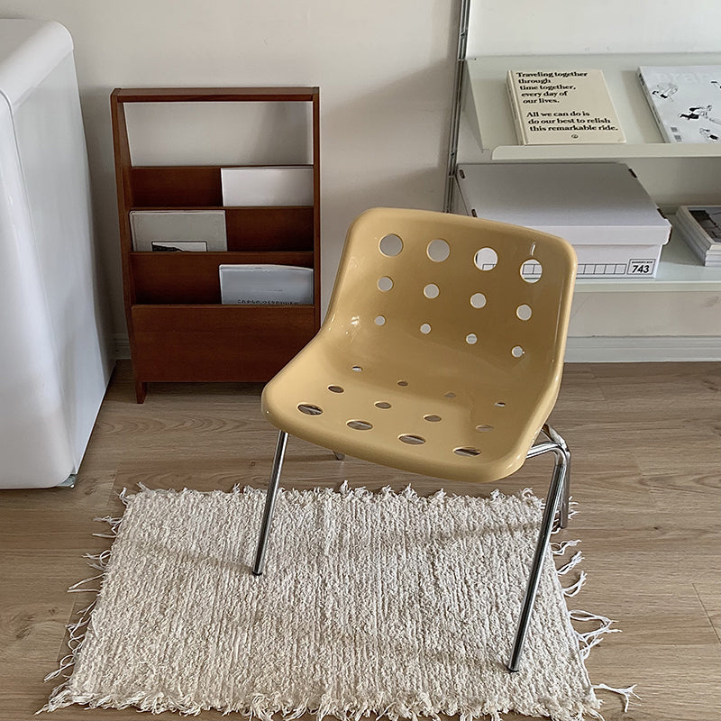 Modern Armless Backrest Acrylic Chair with Metal Legs for Dining Room