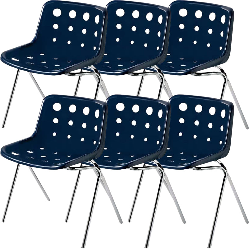 Modern Armless Backrest Acrylic Chair with Metal Legs for Dining Room