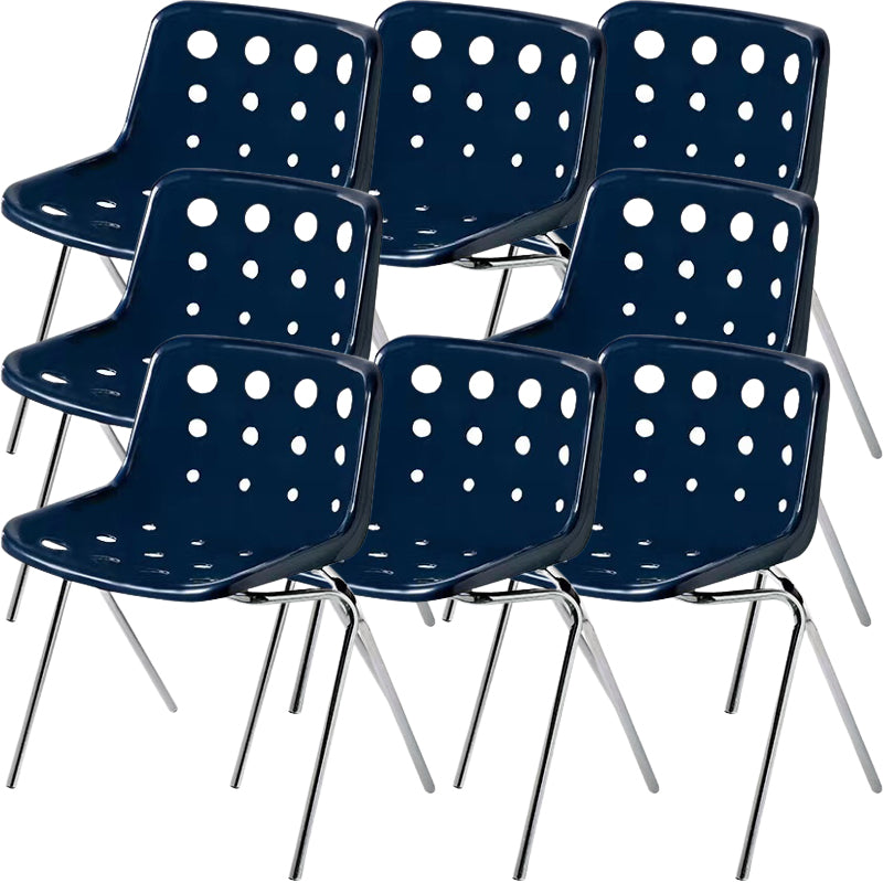 Modern Armless Backrest Acrylic Chair with Metal Legs for Dining Room