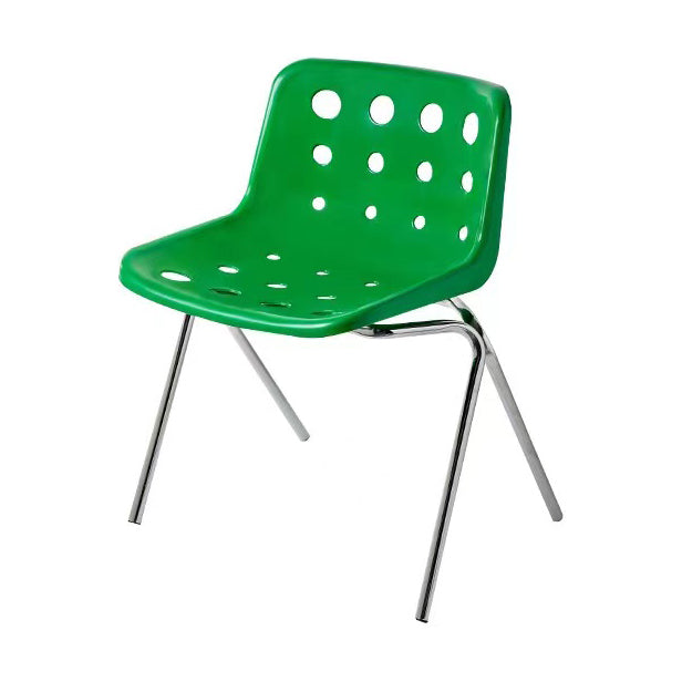 Modern Armless Backrest Acrylic Chair with Metal Legs for Dining Room