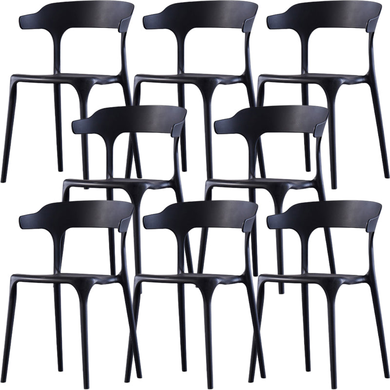 Modern Style Arm Chair Plastic Open Back Dining Accent Chair for Kitchen