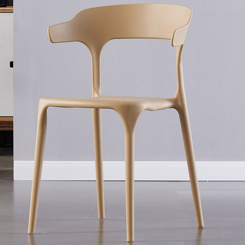 Modern Style Arm Chair Plastic Open Back Dining Accent Chair for Kitchen