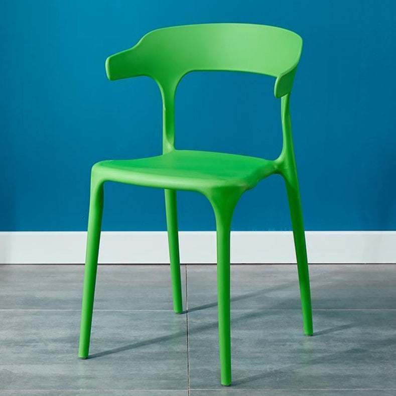 Modern Style Arm Chair Plastic Open Back Dining Accent Chair for Kitchen