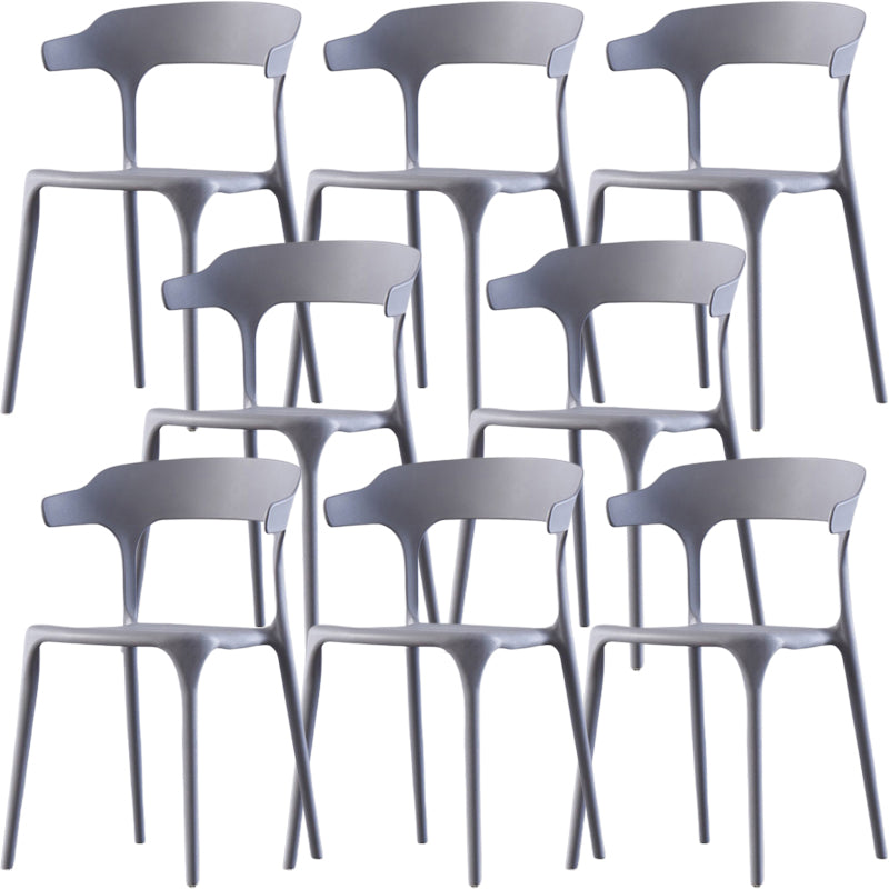 Modern Style Arm Chair Plastic Open Back Dining Accent Chair for Kitchen