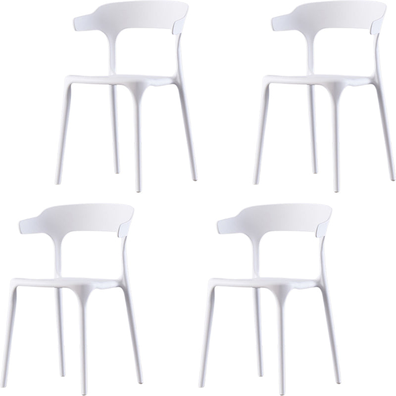 Modern Style Arm Chair Plastic Open Back Dining Accent Chair for Kitchen