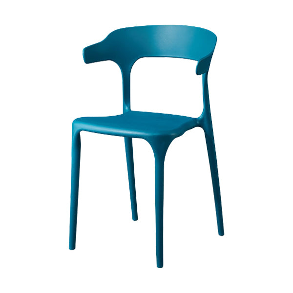 Modern Style Arm Chair Plastic Open Back Dining Accent Chair for Kitchen