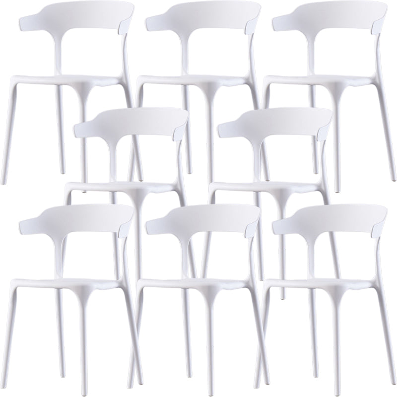 Modern Style Arm Chair Plastic Open Back Dining Accent Chair for Kitchen