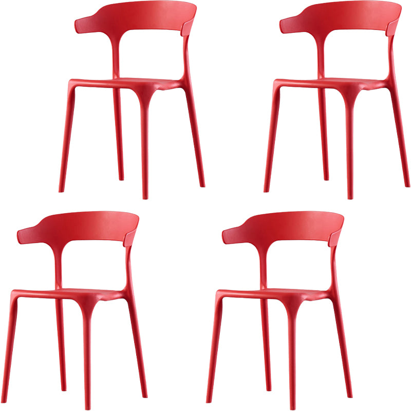Modern Style Arm Chair Plastic Open Back Dining Accent Chair for Kitchen