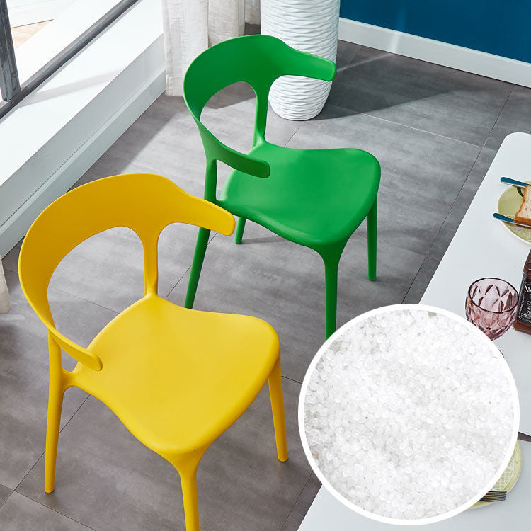 Modern Style Arm Chair Plastic Open Back Dining Accent Chair for Kitchen