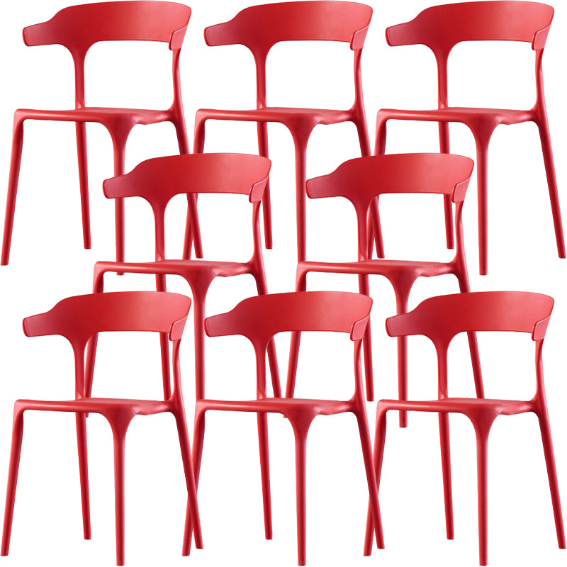 Modern Style Arm Chair Plastic Open Back Dining Accent Chair for Kitchen