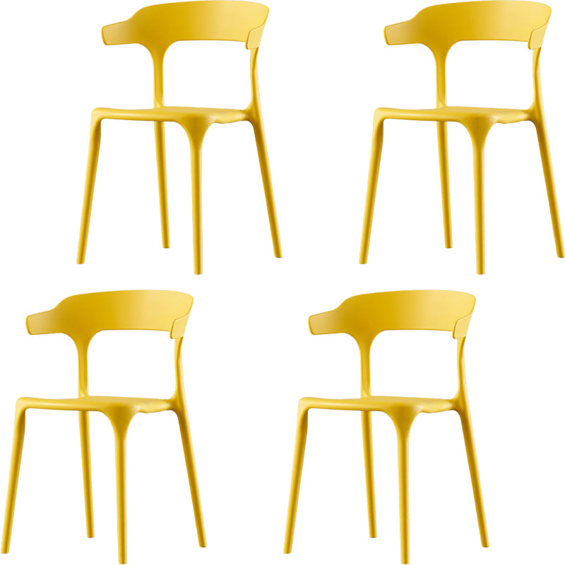 Modern Style Arm Chair Plastic Open Back Dining Accent Chair for Kitchen