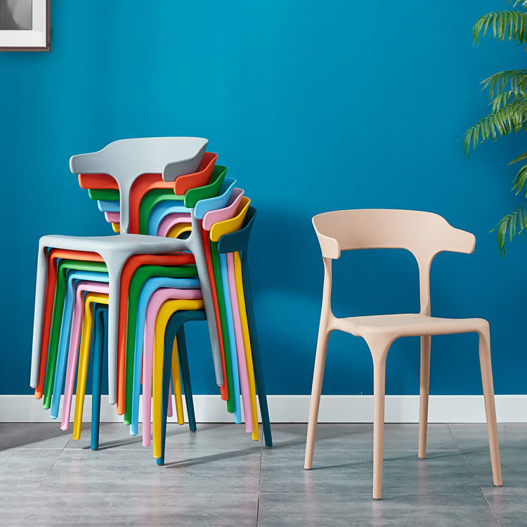 Modern Style Arm Chair Plastic Open Back Dining Accent Chair for Kitchen