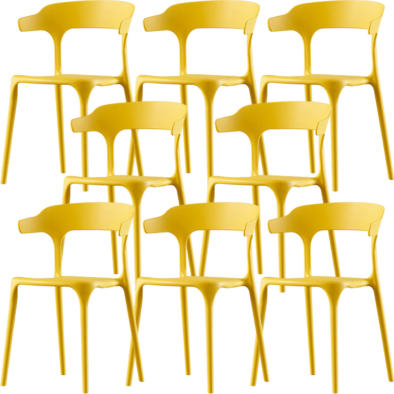 Modern Style Arm Chair Plastic Open Back Dining Accent Chair for Kitchen