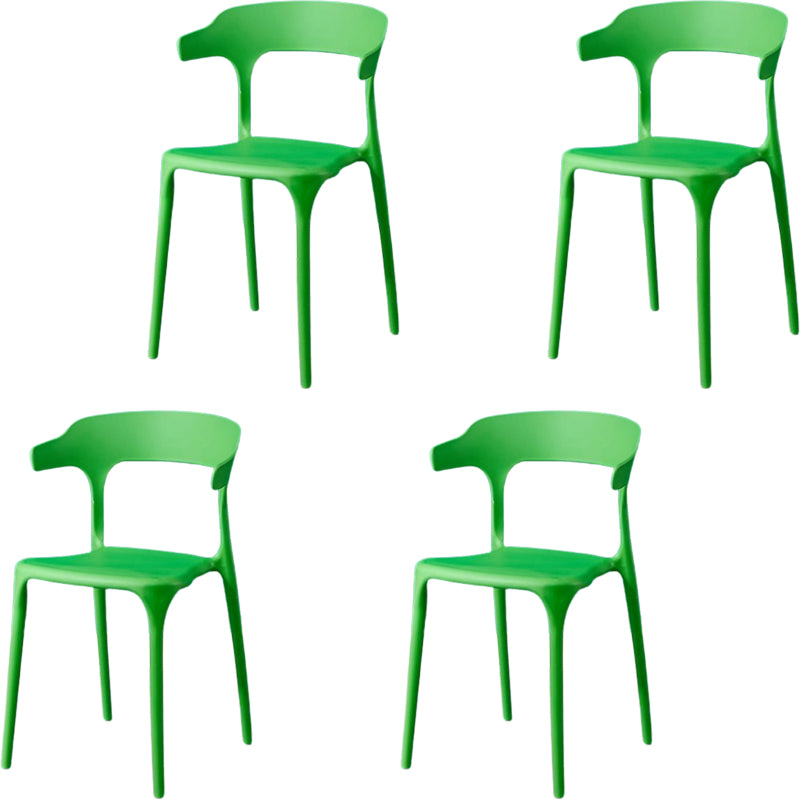 Modern Style Arm Chair Plastic Open Back Dining Accent Chair for Kitchen