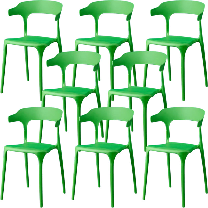 Modern Style Arm Chair Plastic Open Back Dining Accent Chair for Kitchen