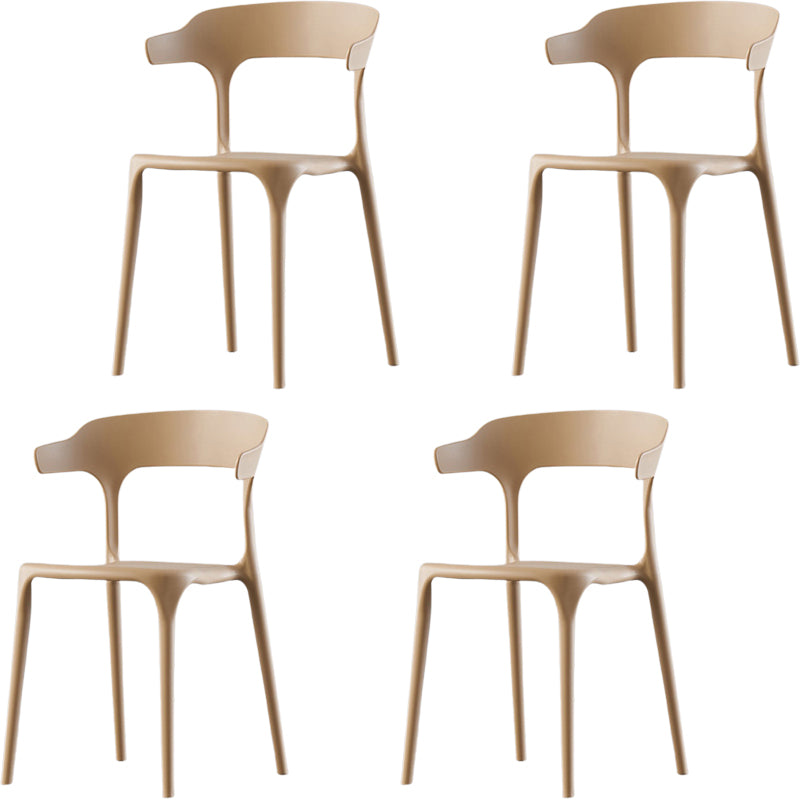 Modern Style Arm Chair Plastic Open Back Dining Accent Chair for Kitchen