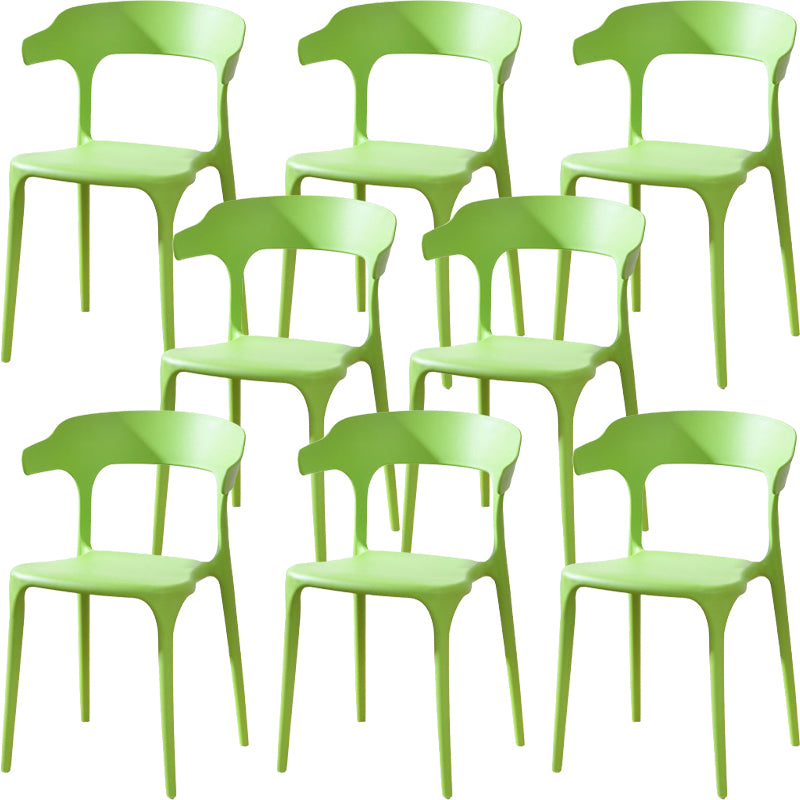 Modern Style Arm Chair Plastic Open Back Dining Accent Chair for Kitchen