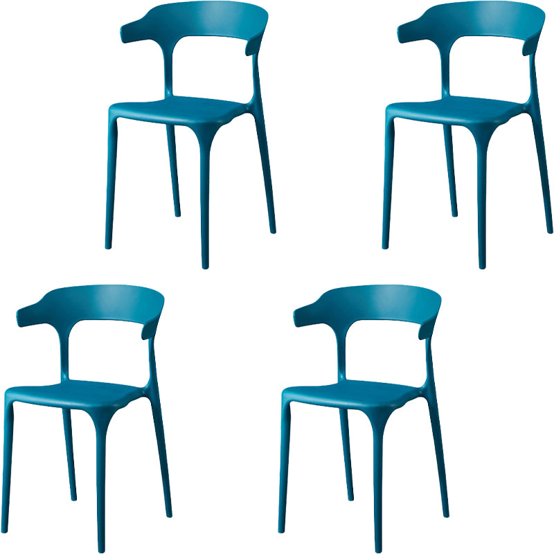 Modern Style Arm Chair Plastic Open Back Dining Accent Chair for Kitchen