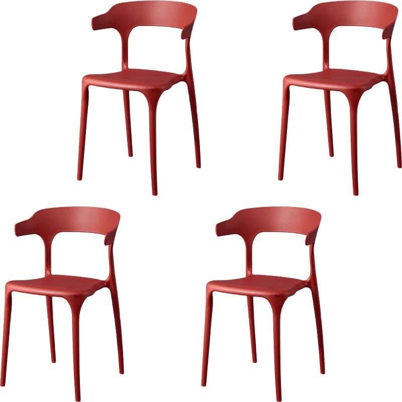 Modern Style Arm Chair Plastic Open Back Dining Accent Chair for Kitchen