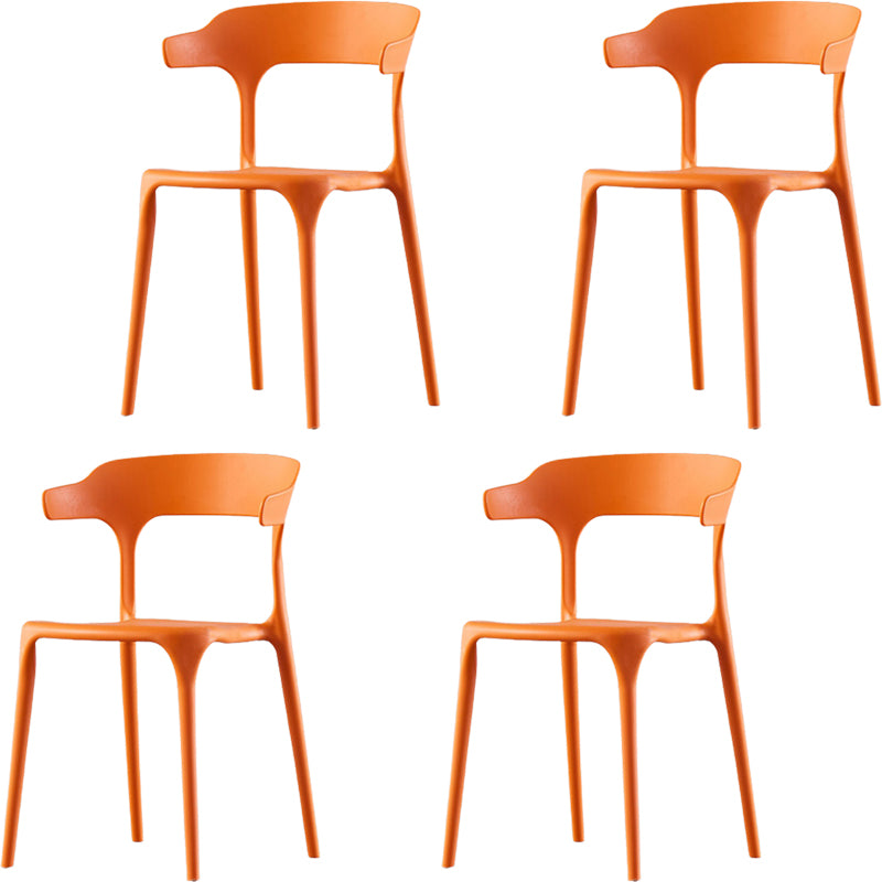 Modern Style Arm Chair Plastic Open Back Dining Accent Chair for Kitchen