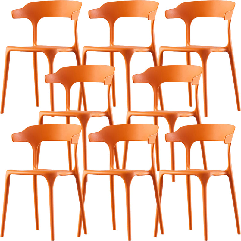 Modern Style Arm Chair Plastic Open Back Dining Accent Chair for Kitchen