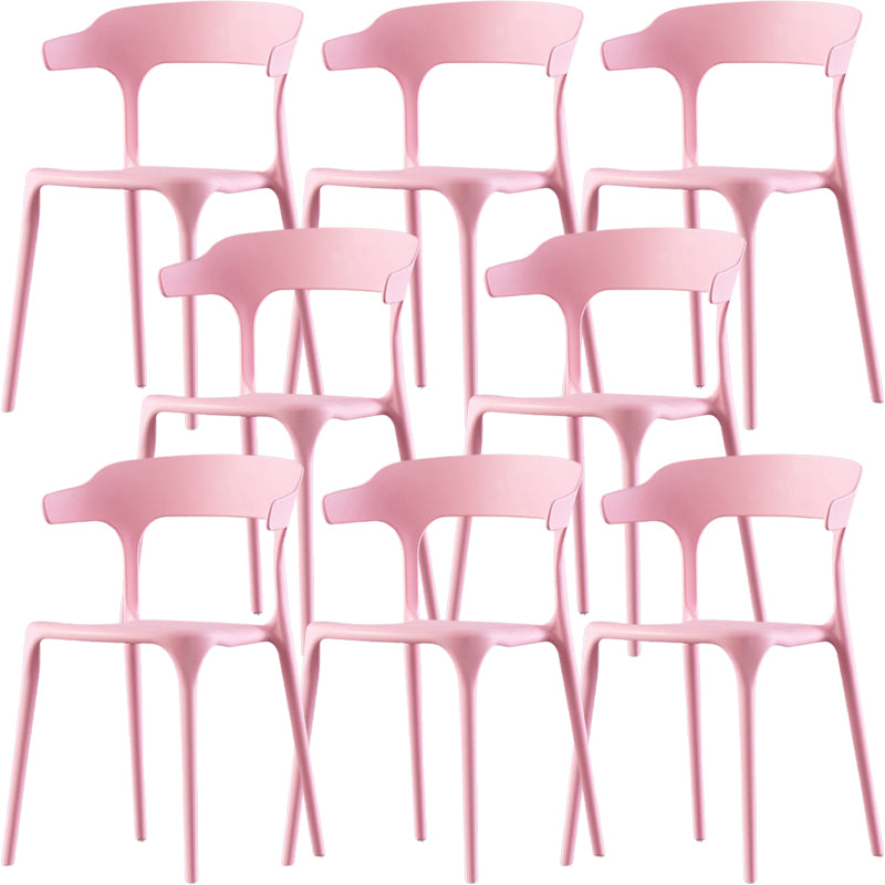 Modern Style Arm Chair Plastic Open Back Dining Accent Chair for Kitchen